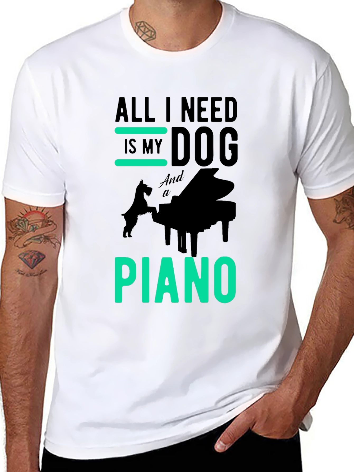 Dog & Piano Graphic Tee - All I Need