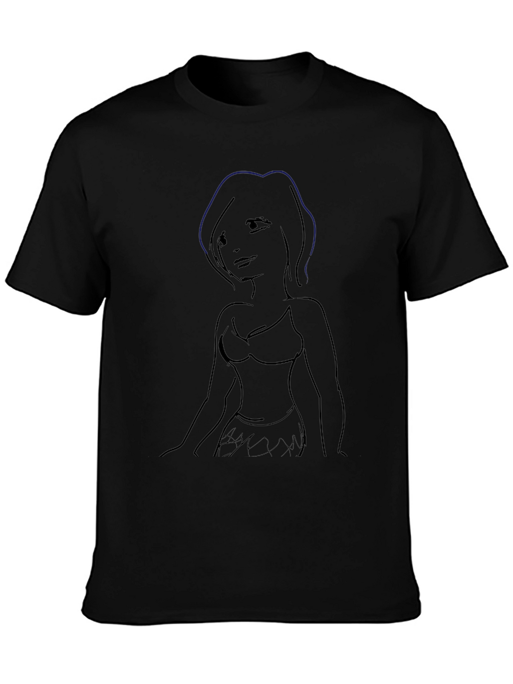 Sketch-Style Womans Silhouette Graphic Tee