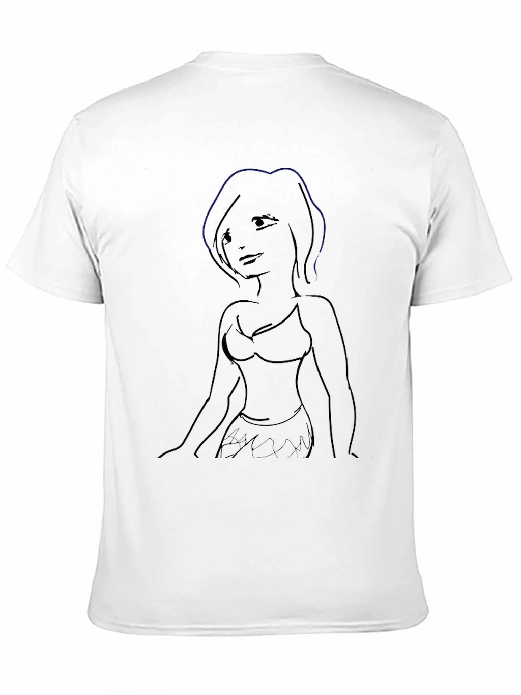 Sketch-Style Womans Silhouette Graphic Tee