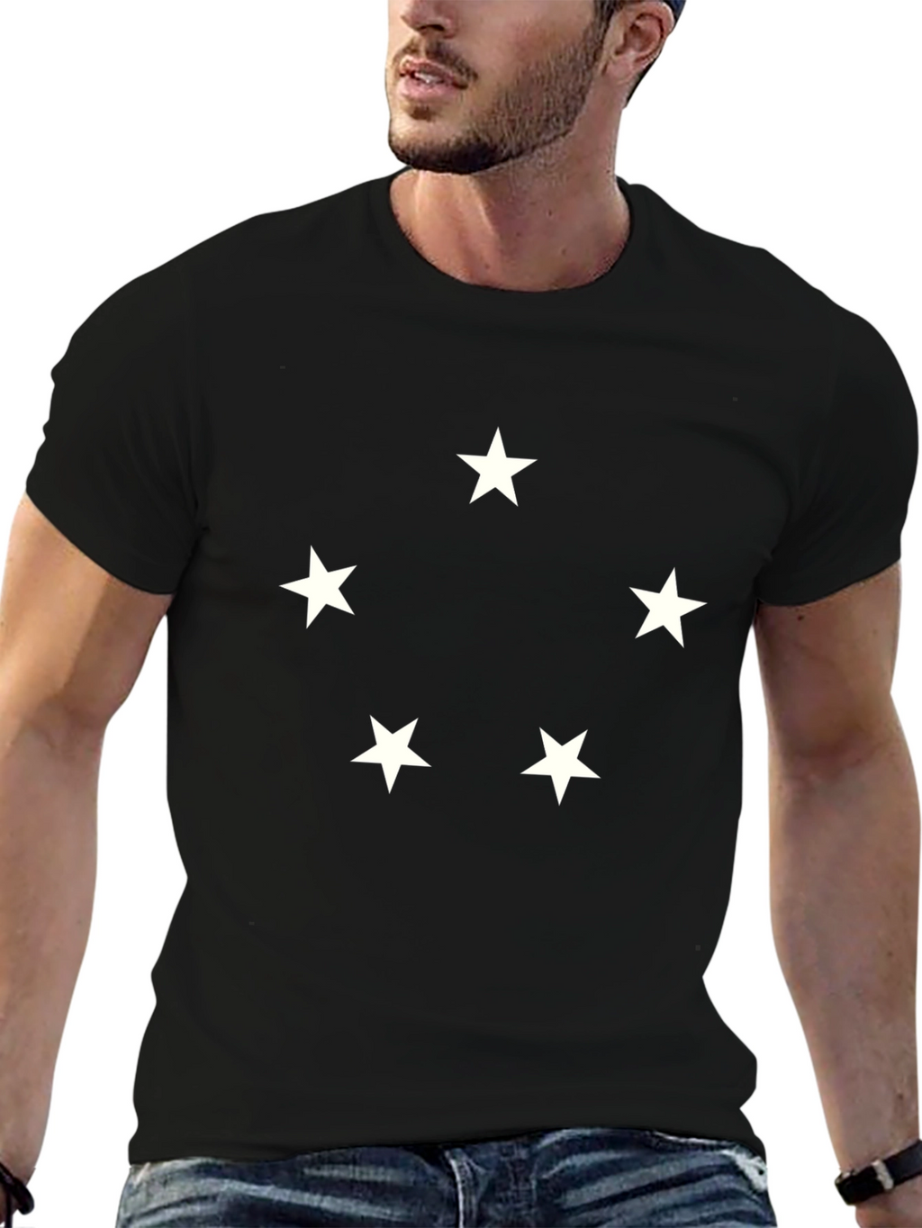 Starry Five Black T-Shirt | Casual Wear