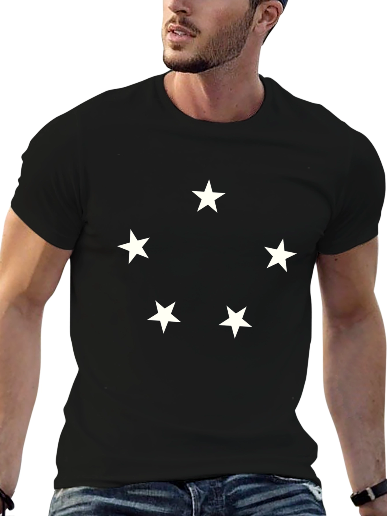Starry Five Black T-Shirt | Casual Wear
