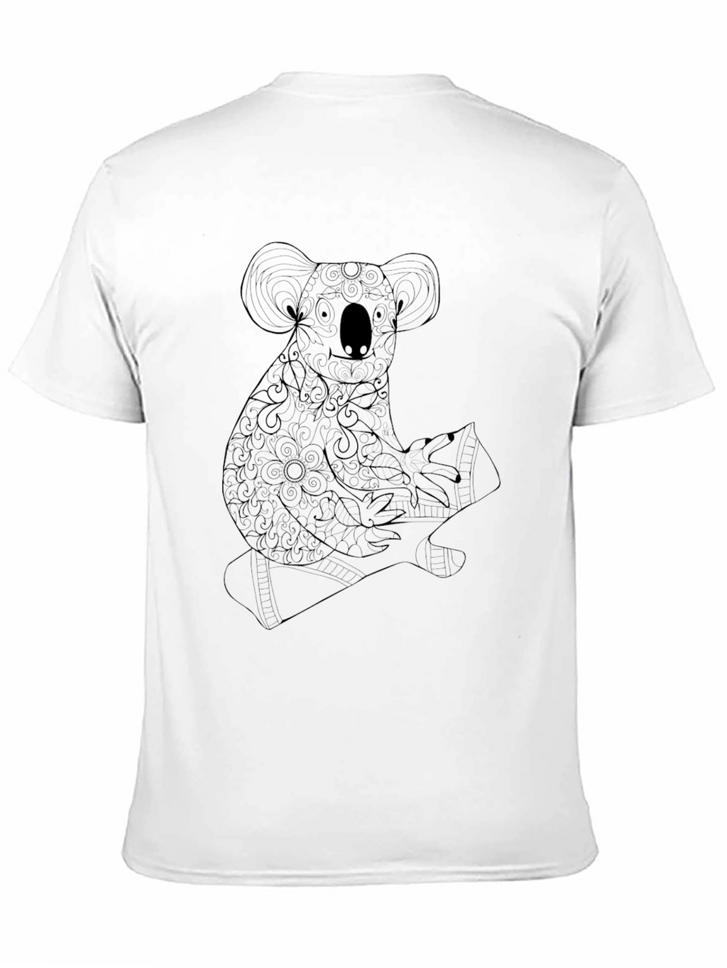 Koala Graphic Print Black T-Shirt