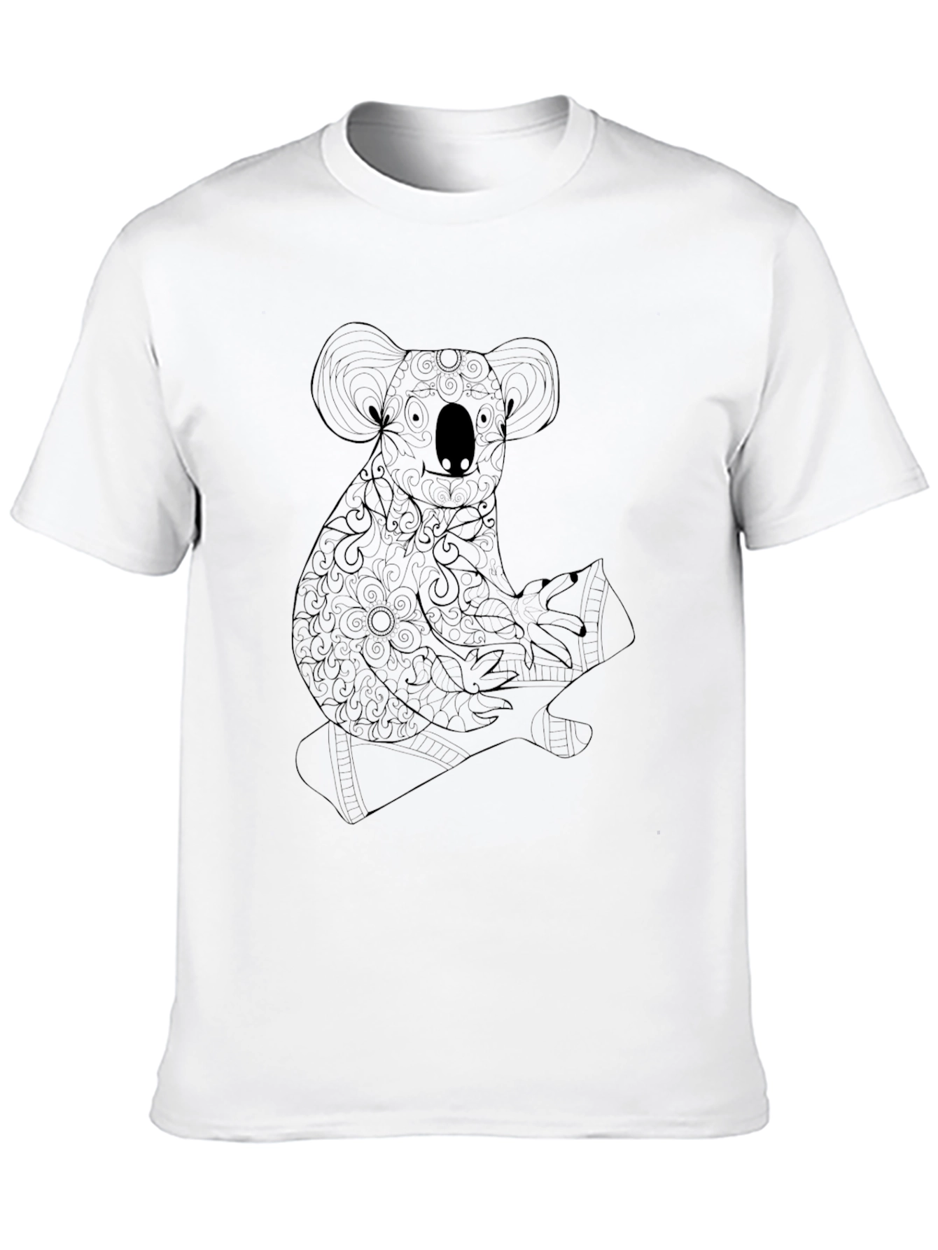 Koala Graphic Print Black T-Shirt