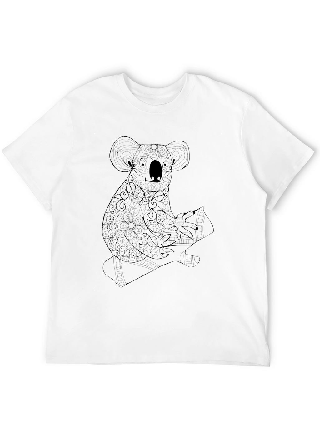 Koala Graphic Print Black T-Shirt