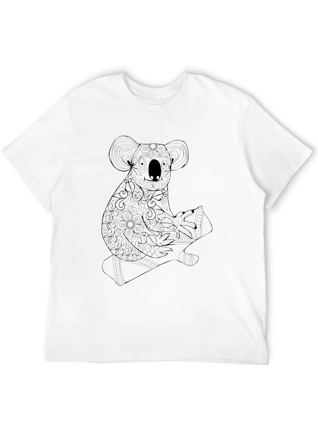 Koala Graphic Print Black T-Shirt