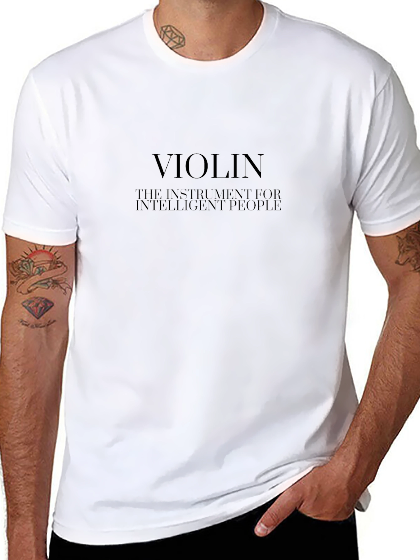Violin Intelligent People Black T-Shirt