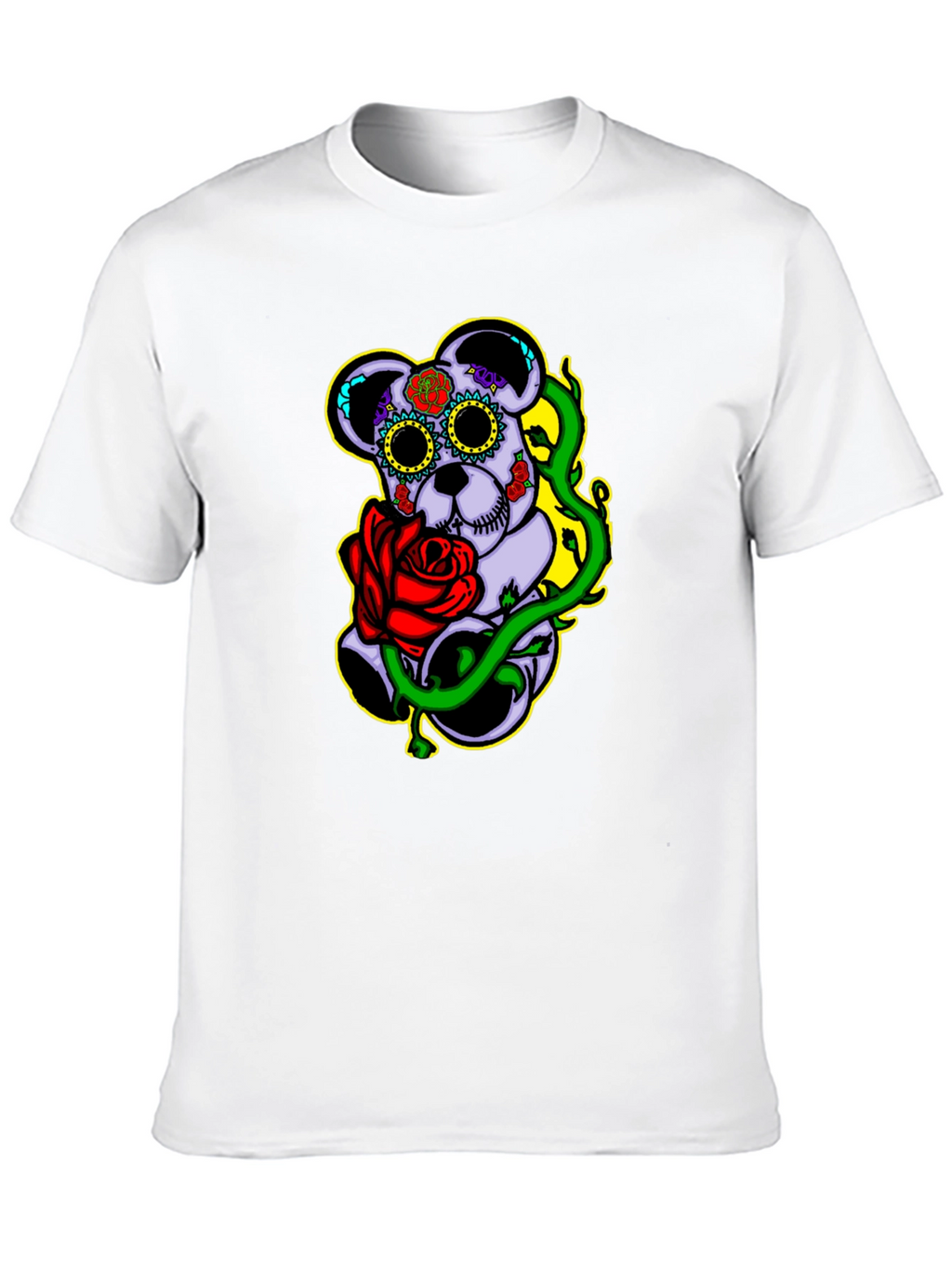 Sugar Skull Bear with Rose Graphic Tee