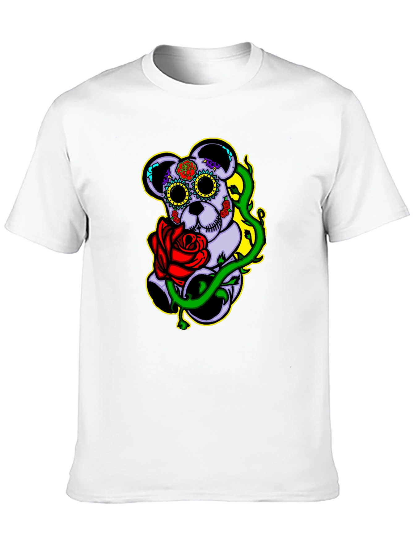 Sugar Skull Bear with Rose Graphic Tee