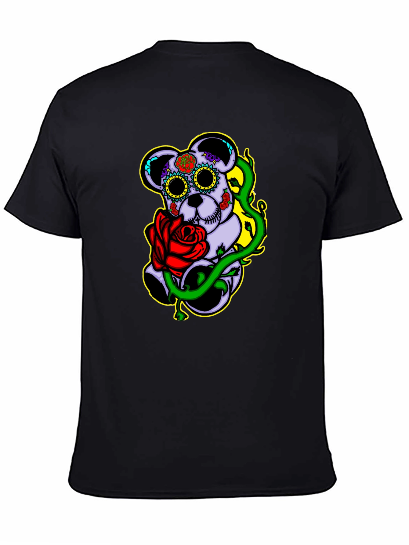 Sugar Skull Bear with Rose Graphic Tee