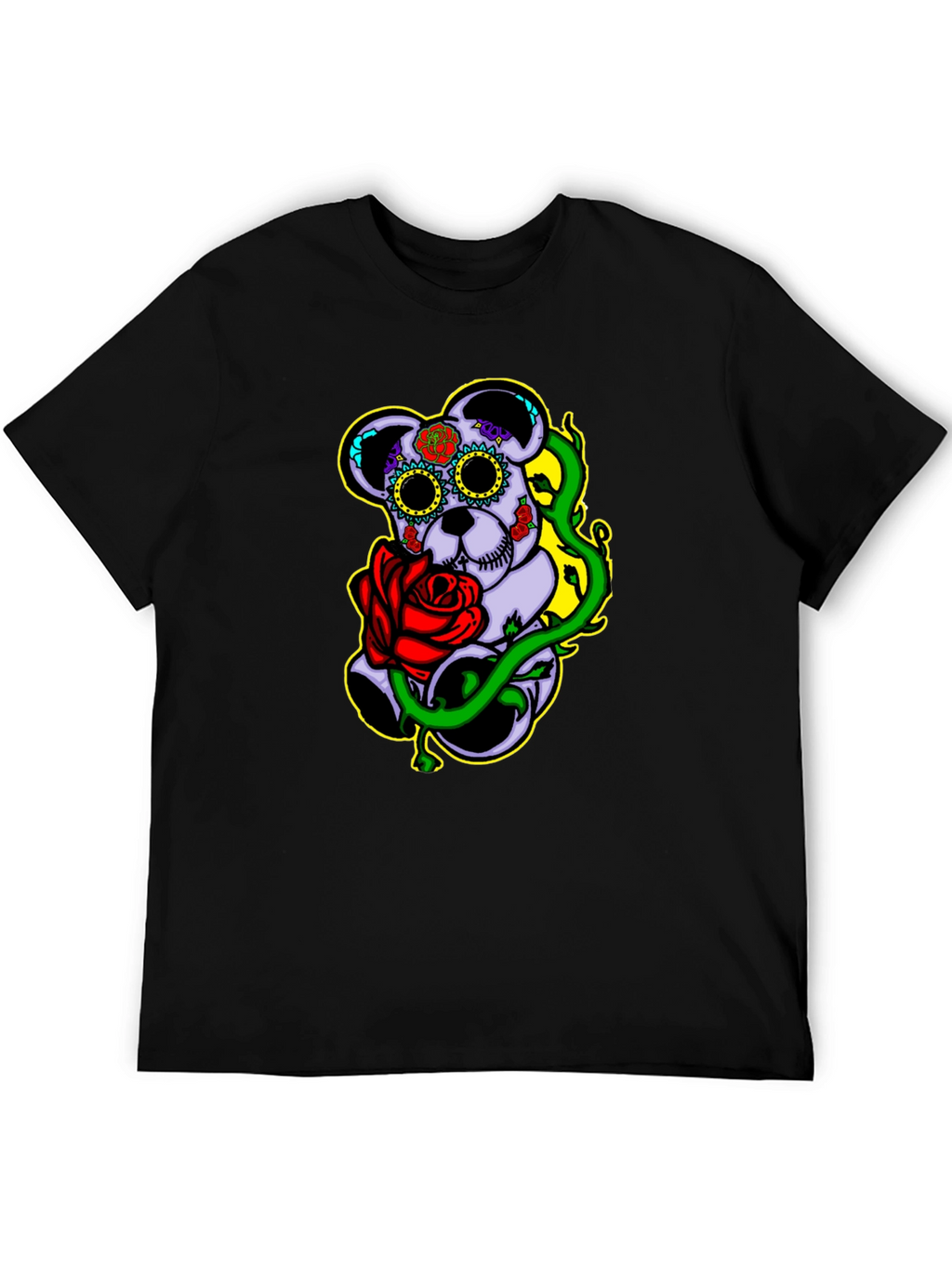 Sugar Skull Bear with Rose Graphic Tee