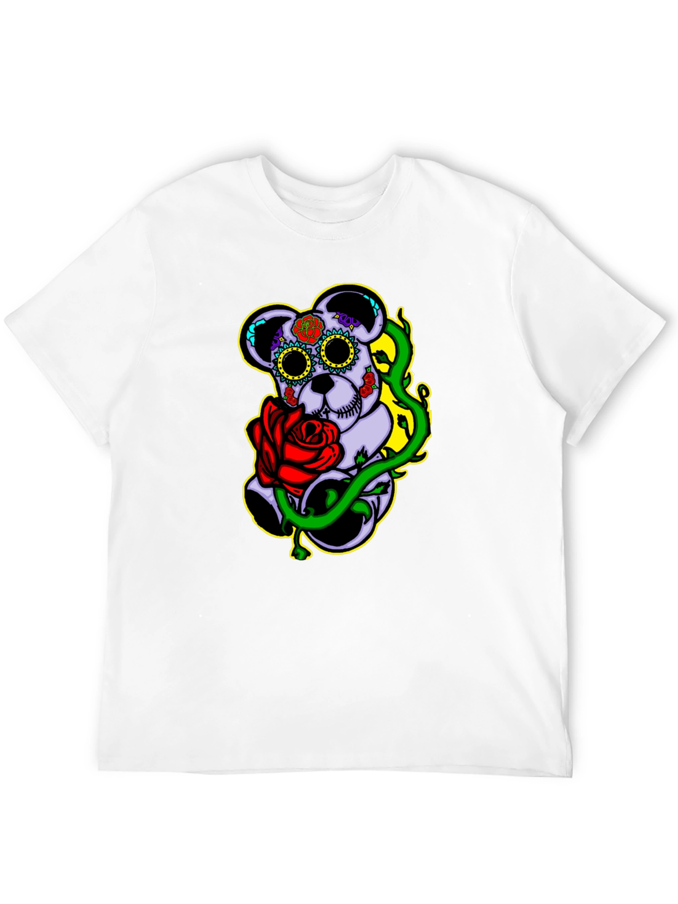 Sugar Skull Bear with Rose Graphic Tee