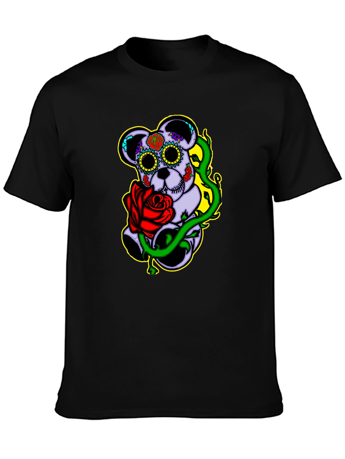 Sugar Skull Bear with Rose Graphic Tee