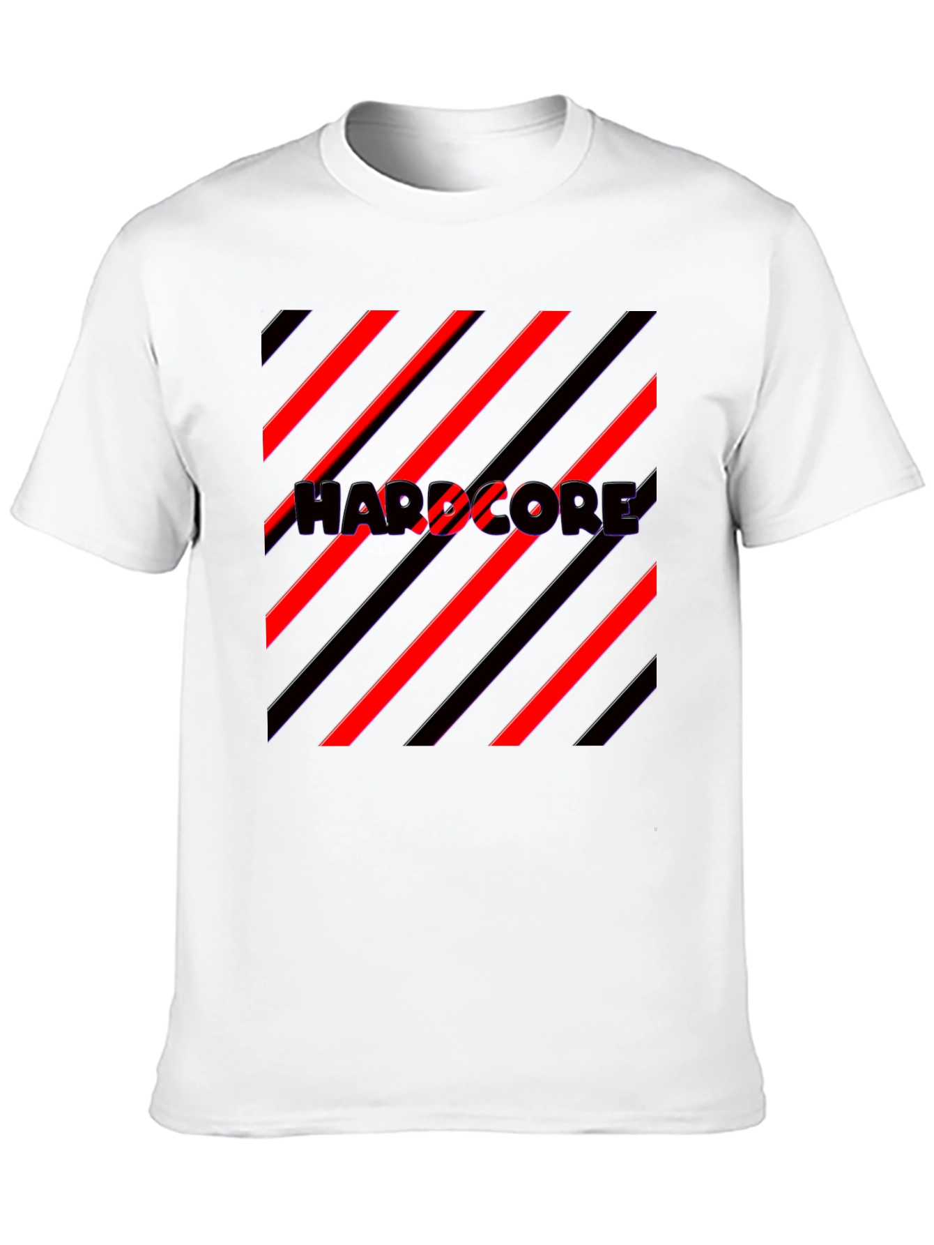 Hardcore Graphic Print Black T-Shirt