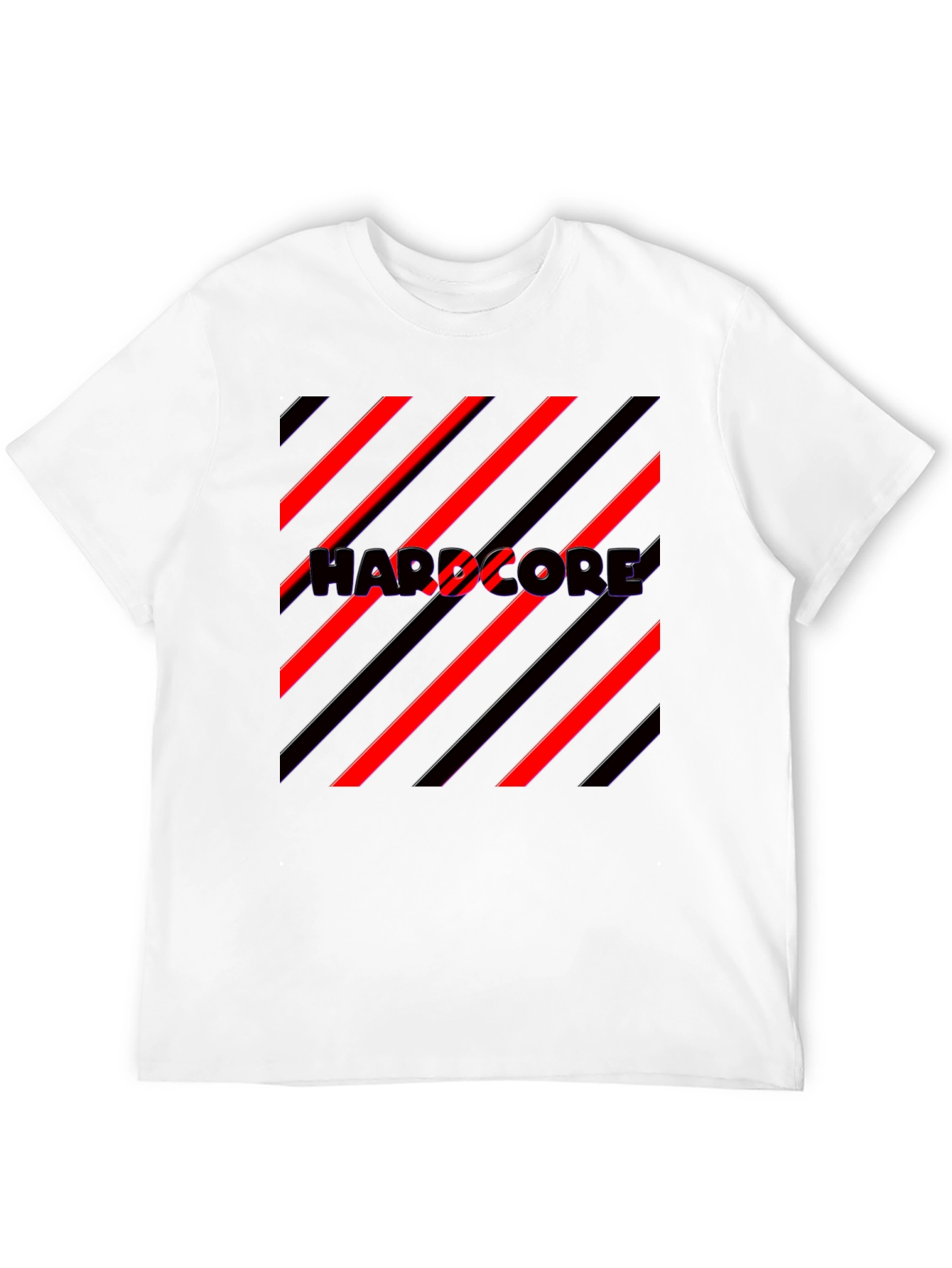Hardcore Graphic Print Black T-Shirt