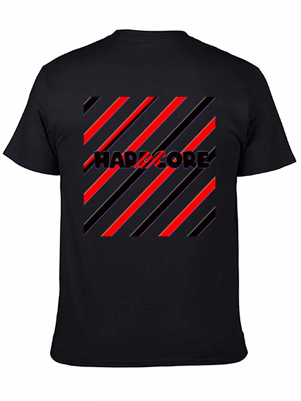 Hardcore Graphic Print Black T-Shirt