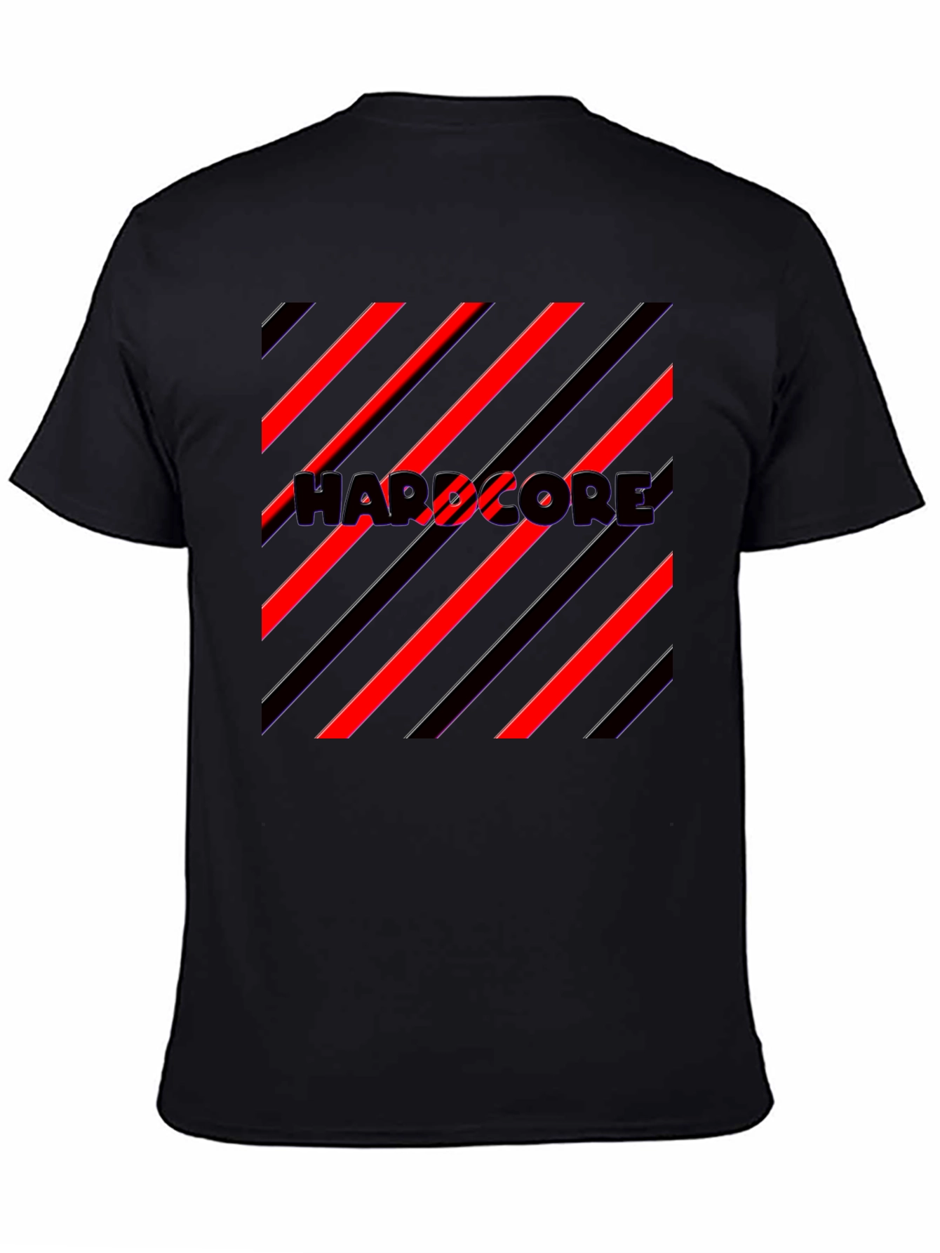 Hardcore Graphic Print Black T-Shirt