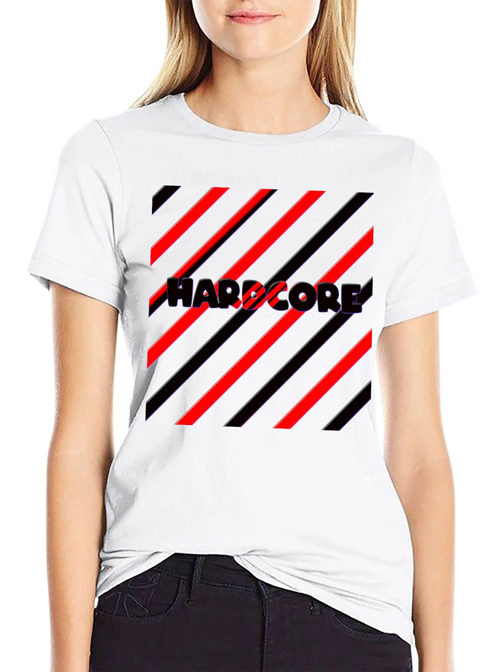 Hardcore Graphic Print Black T-Shirt