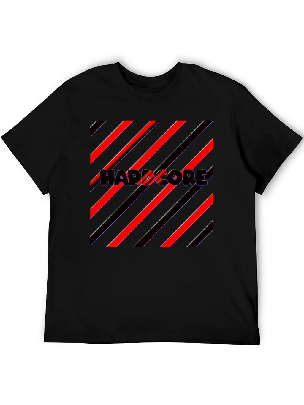 Hardcore Graphic Print Black T-Shirt