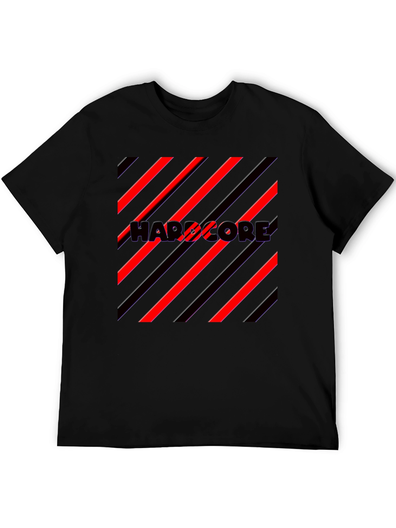 Hardcore Graphic Print Black T-Shirt