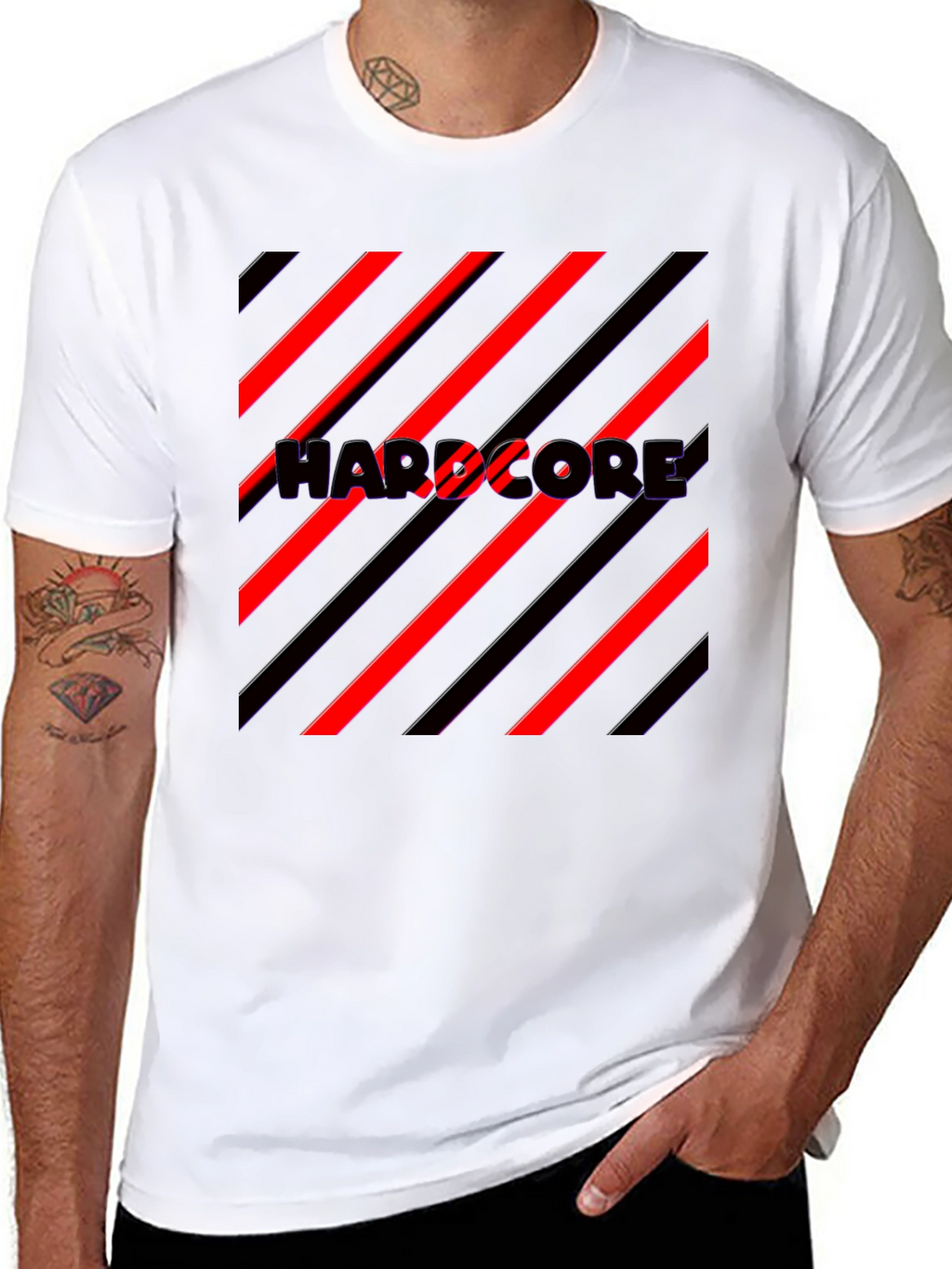Hardcore Graphic Print Black T-Shirt
