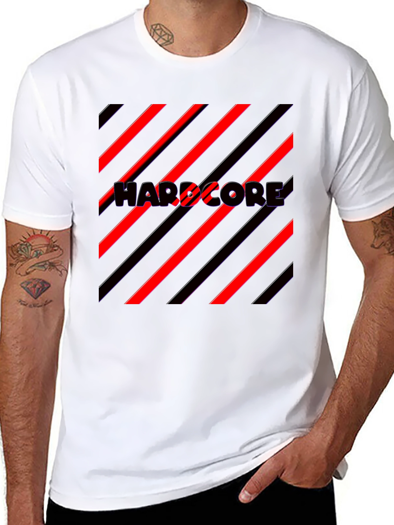 Hardcore Graphic Print Black T-Shirt