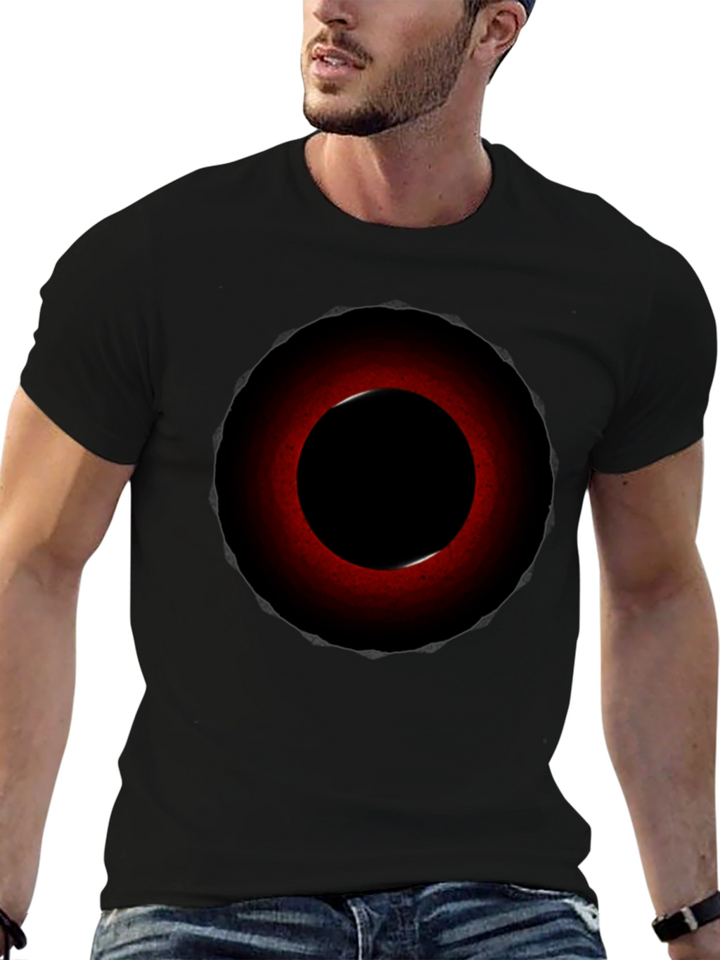 Eclipse Graphic Tee - Red Circle Design
