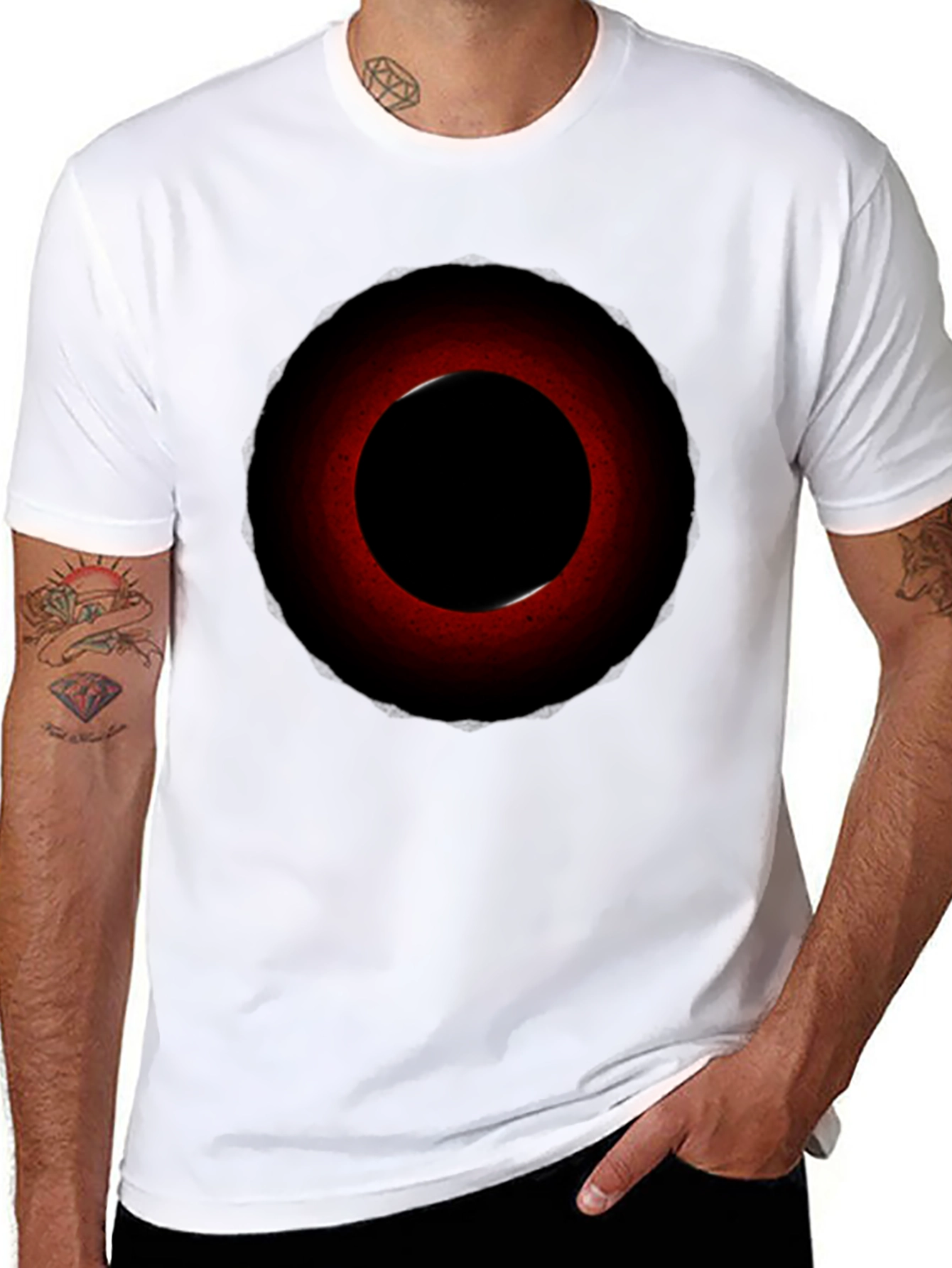 Eclipse Graphic Tee - Red Circle Design