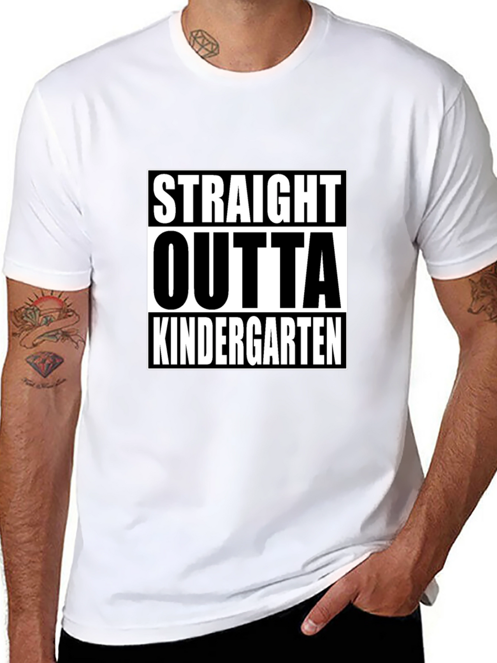 Straight Outta Kindergarten Black T-Shirt