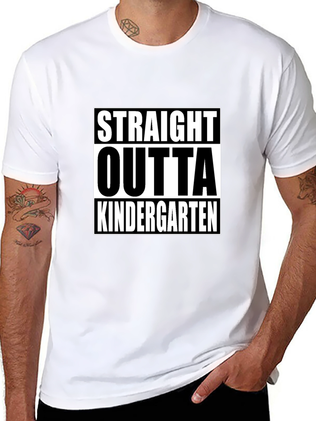 Straight Outta Kindergarten Black T-Shirt