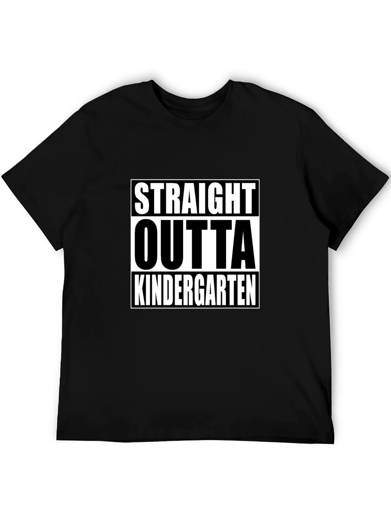Straight Outta Kindergarten Black T-Shirt