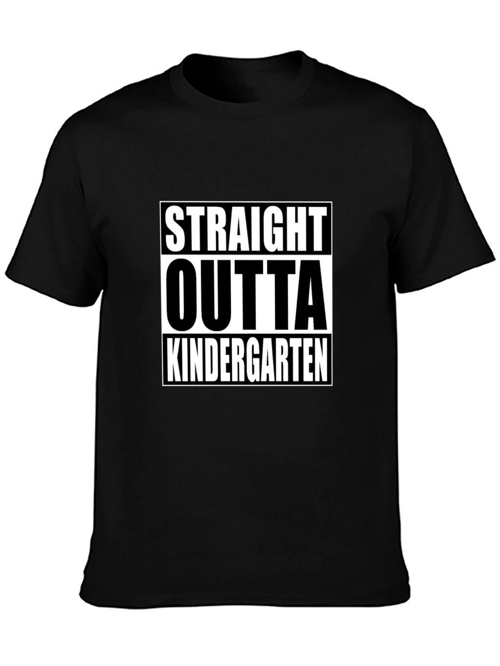 Straight Outta Kindergarten Black T-Shirt