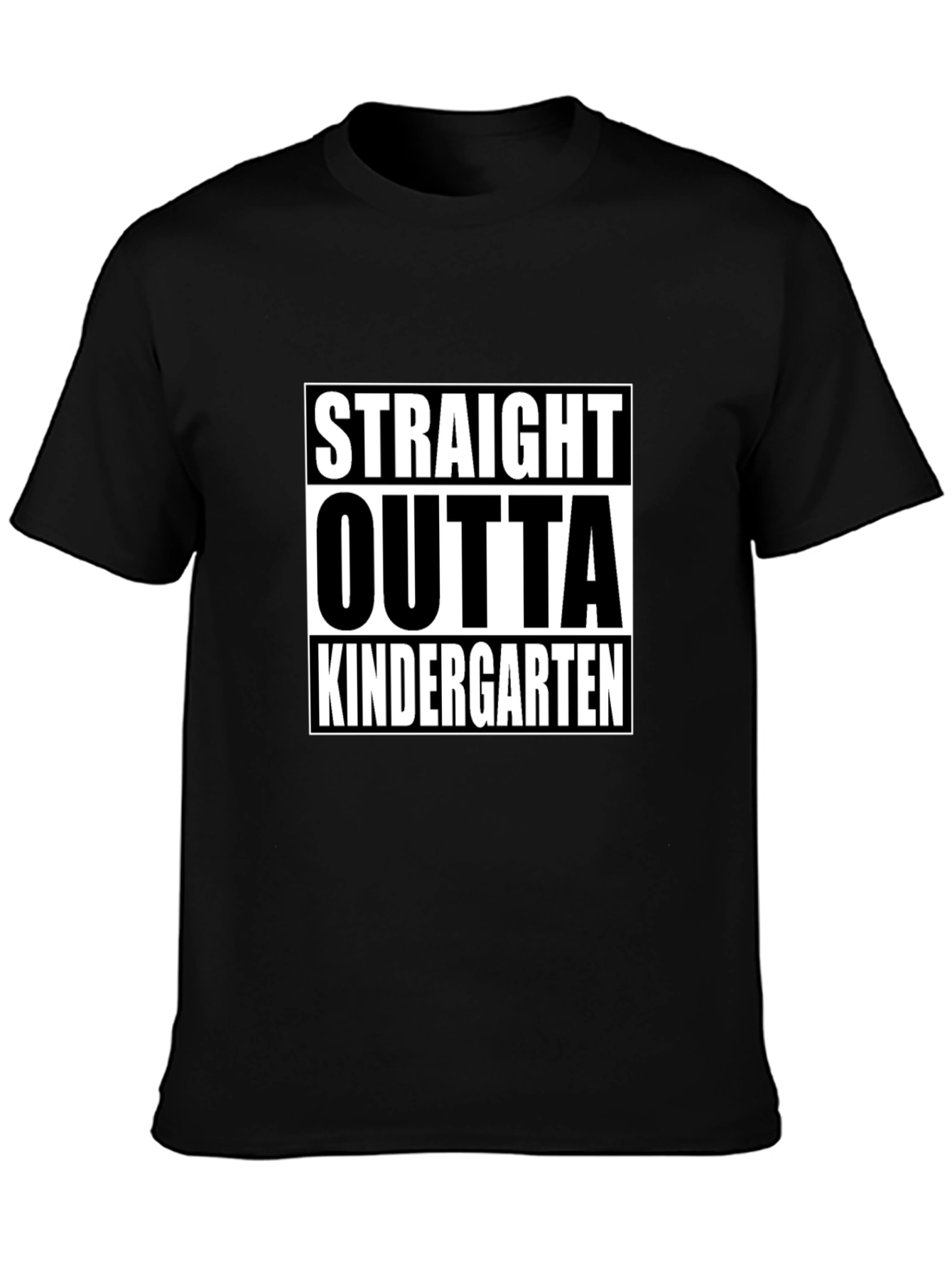 Straight Outta Kindergarten Black T-Shirt
