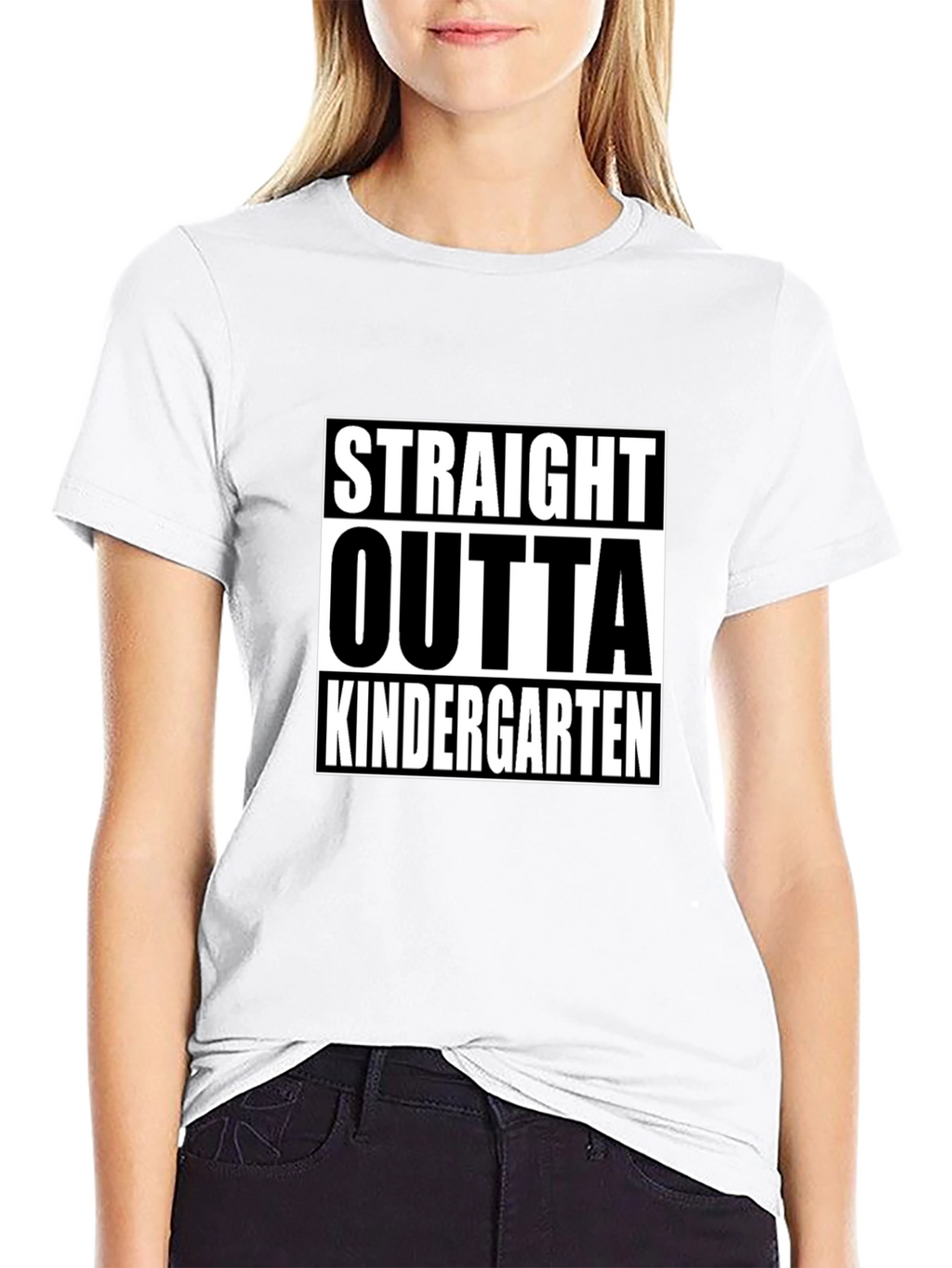 Straight Outta Kindergarten Black T-Shirt