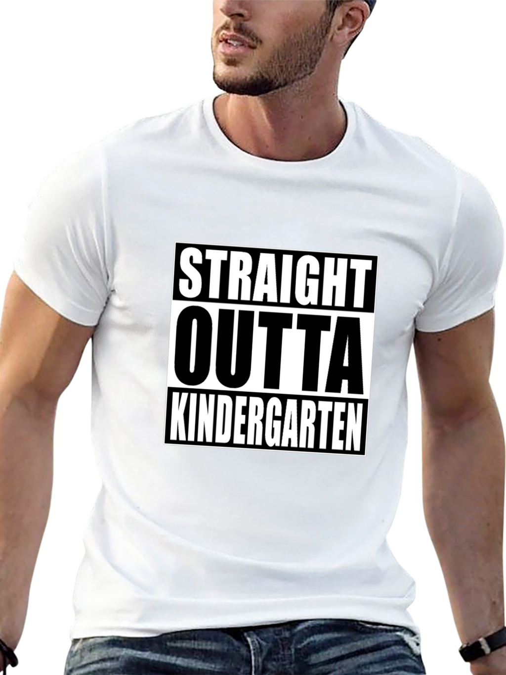 Straight Outta Kindergarten Black T-Shirt