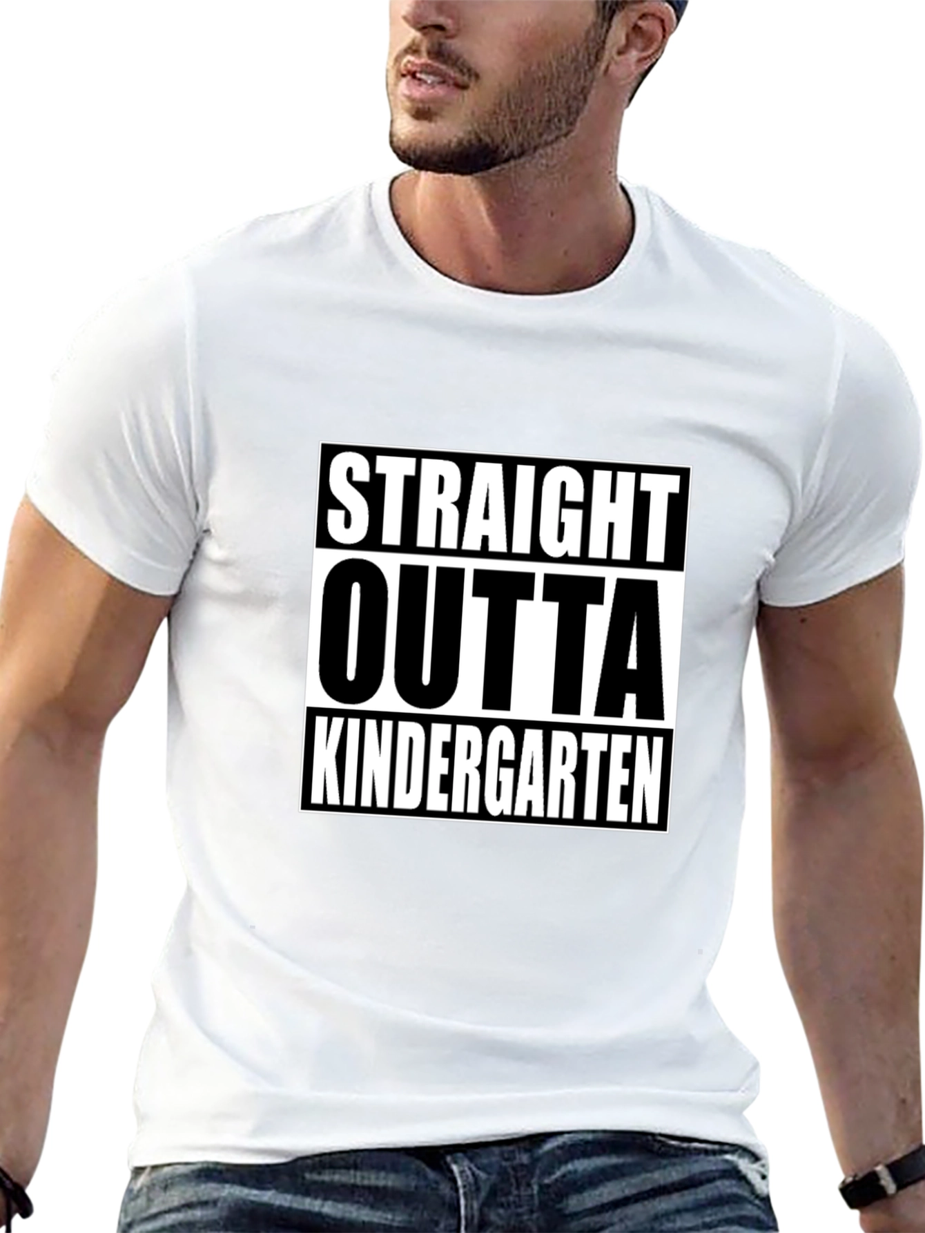 Straight Outta Kindergarten Black T-Shirt