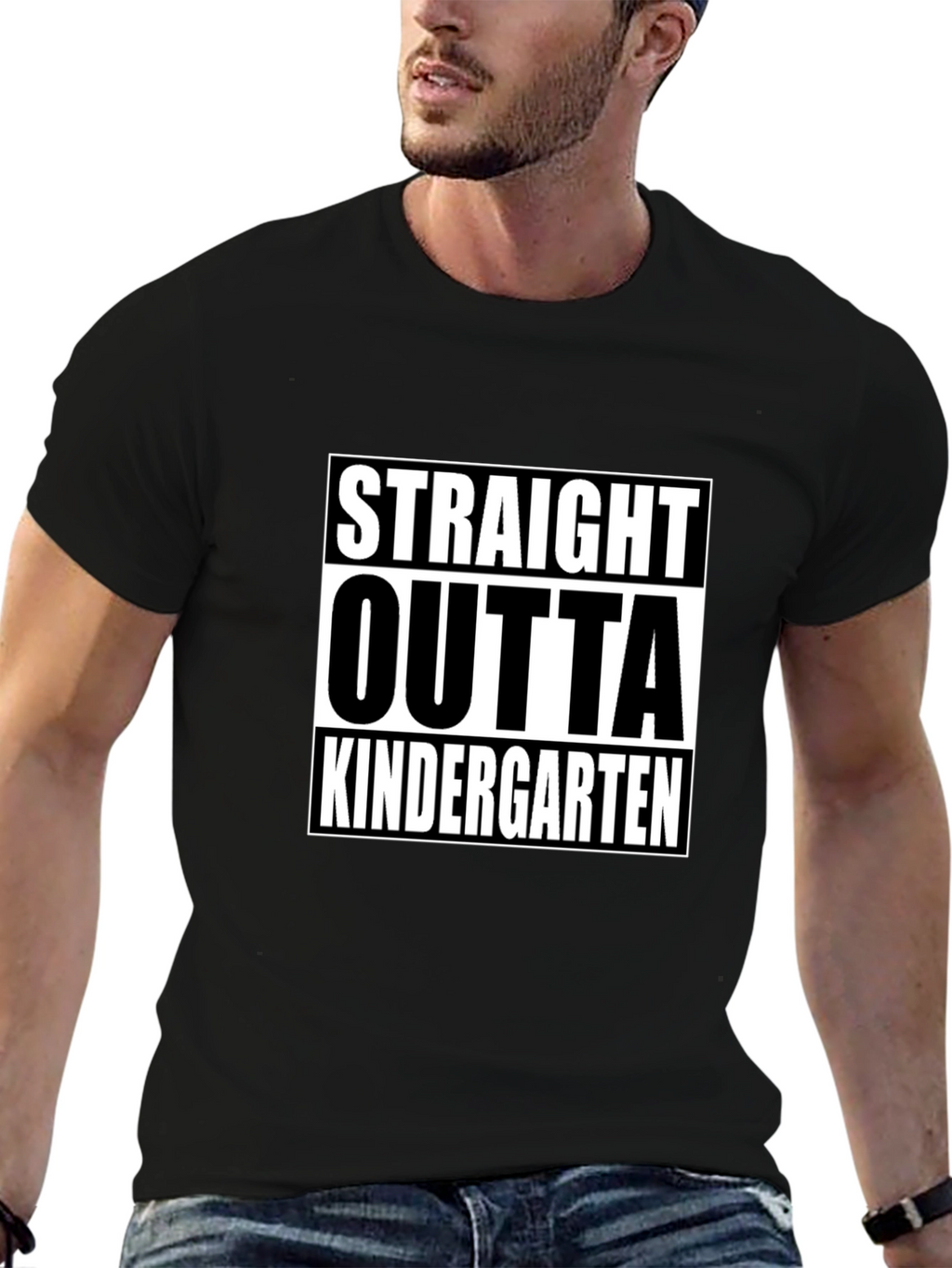 Straight Outta Kindergarten Black T-Shirt