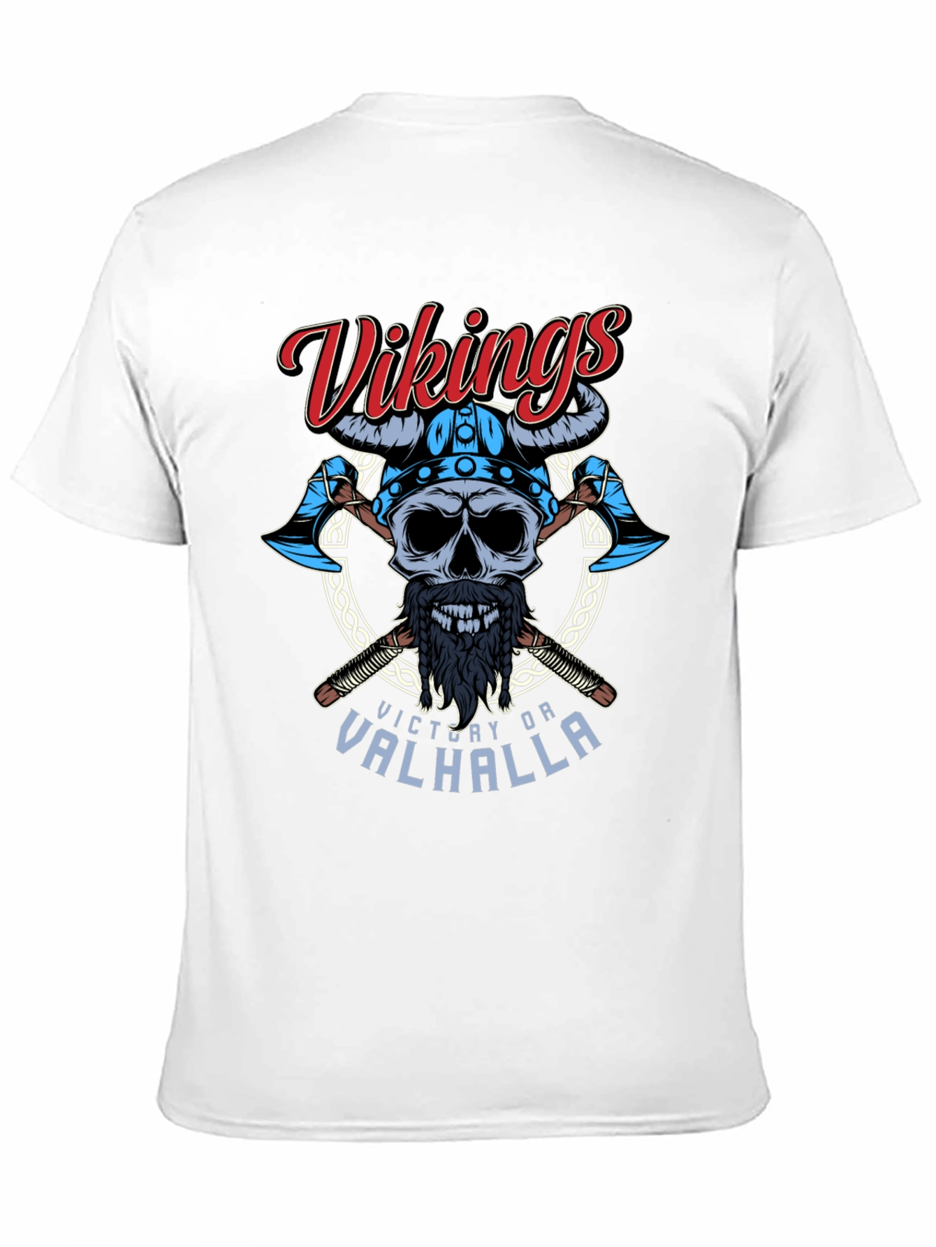 Vikings Skull T-Shirt: Victory or Valhalla Graphic Tee