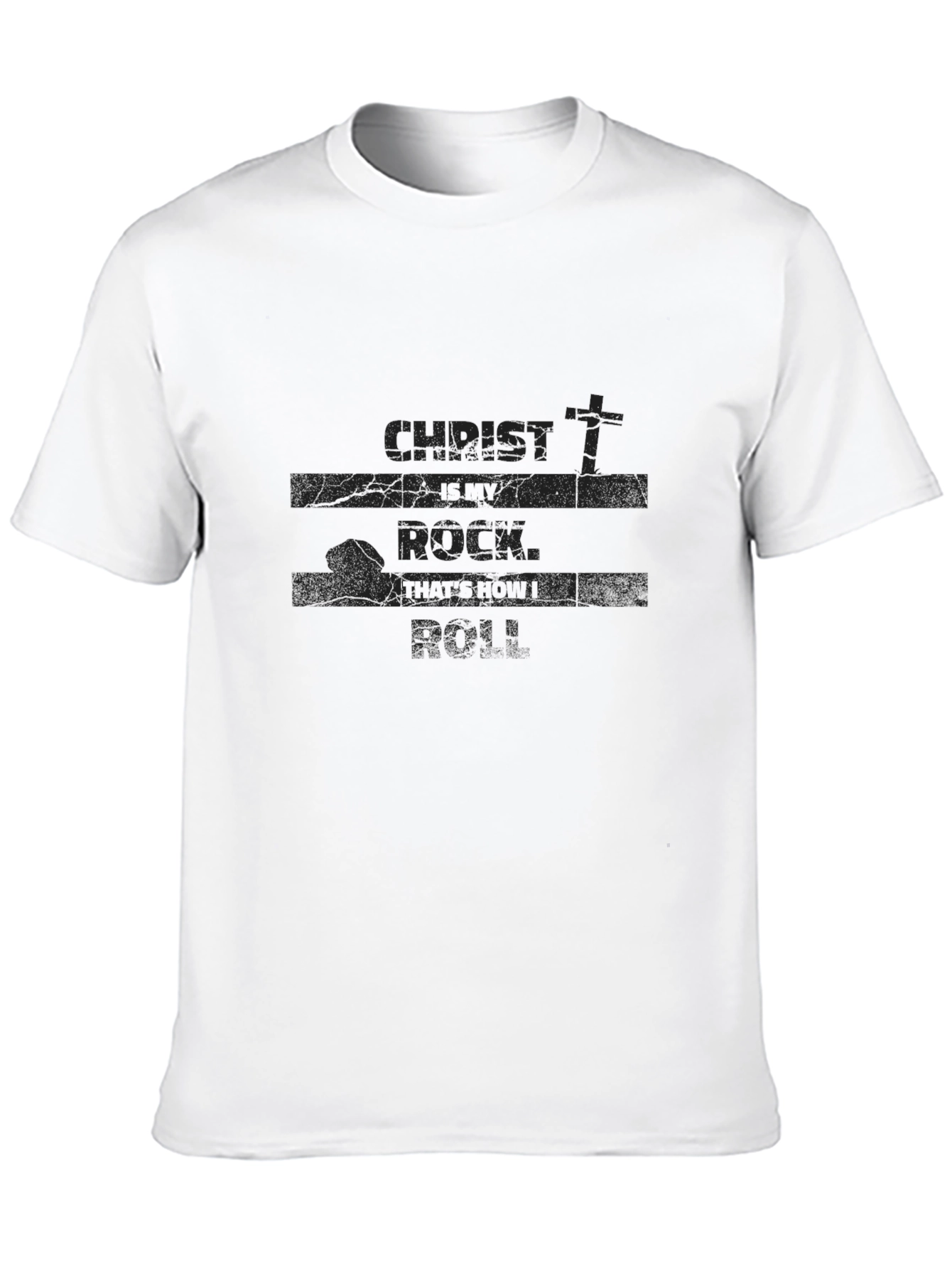 Christ Is My Rock Graphic Black T-Shirt