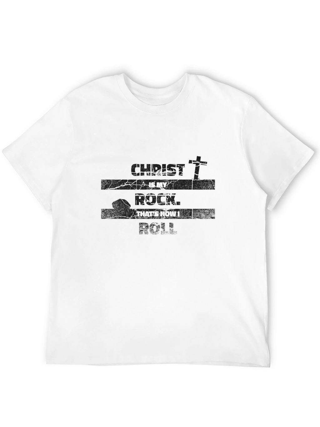 Christ Is My Rock Graphic Black T-Shirt
