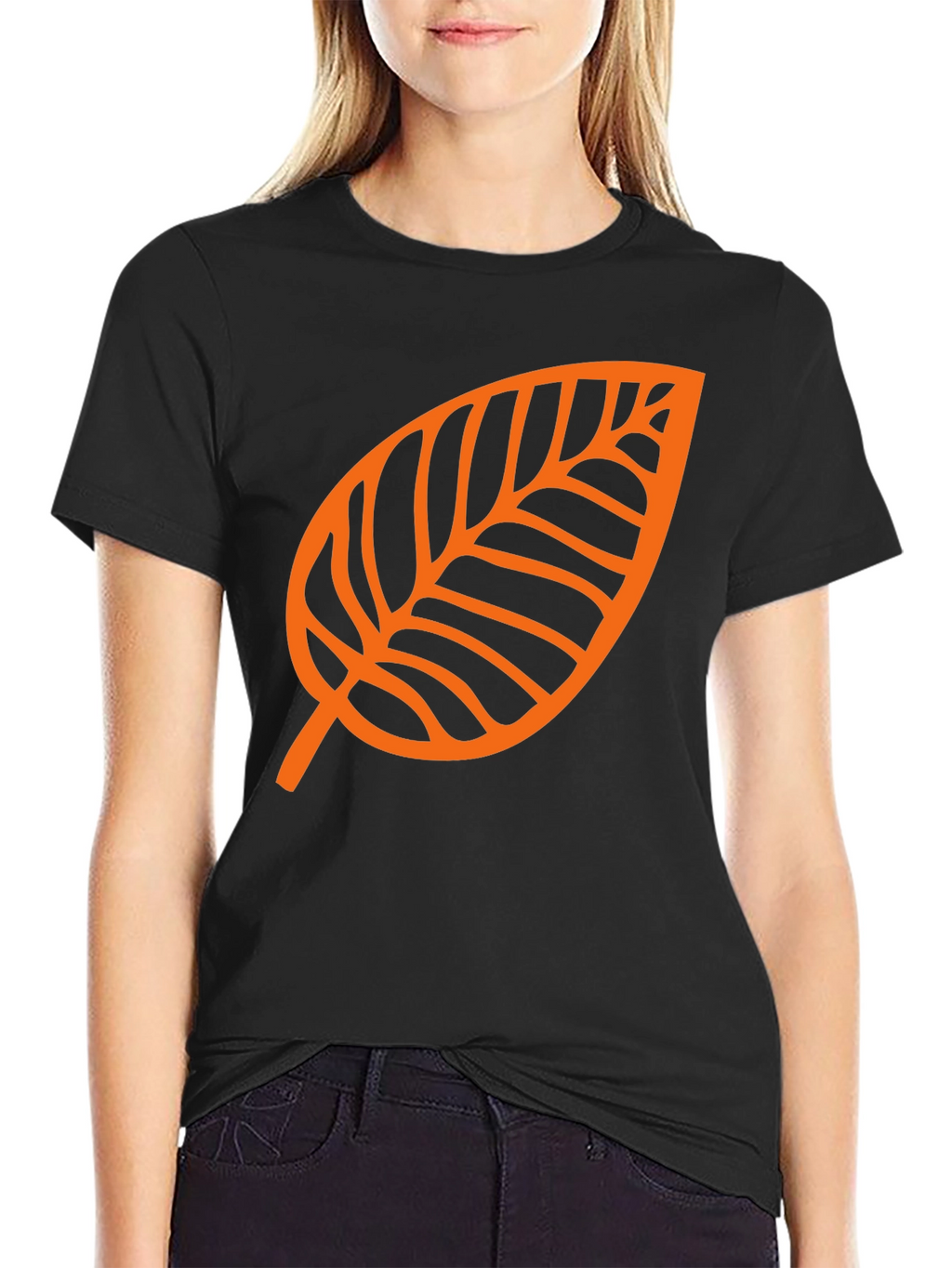 Leaf Graphic Tee - Black Casual T-Shirt