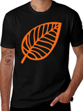 Leaf Graphic Tee - Black Casual T-Shirt
