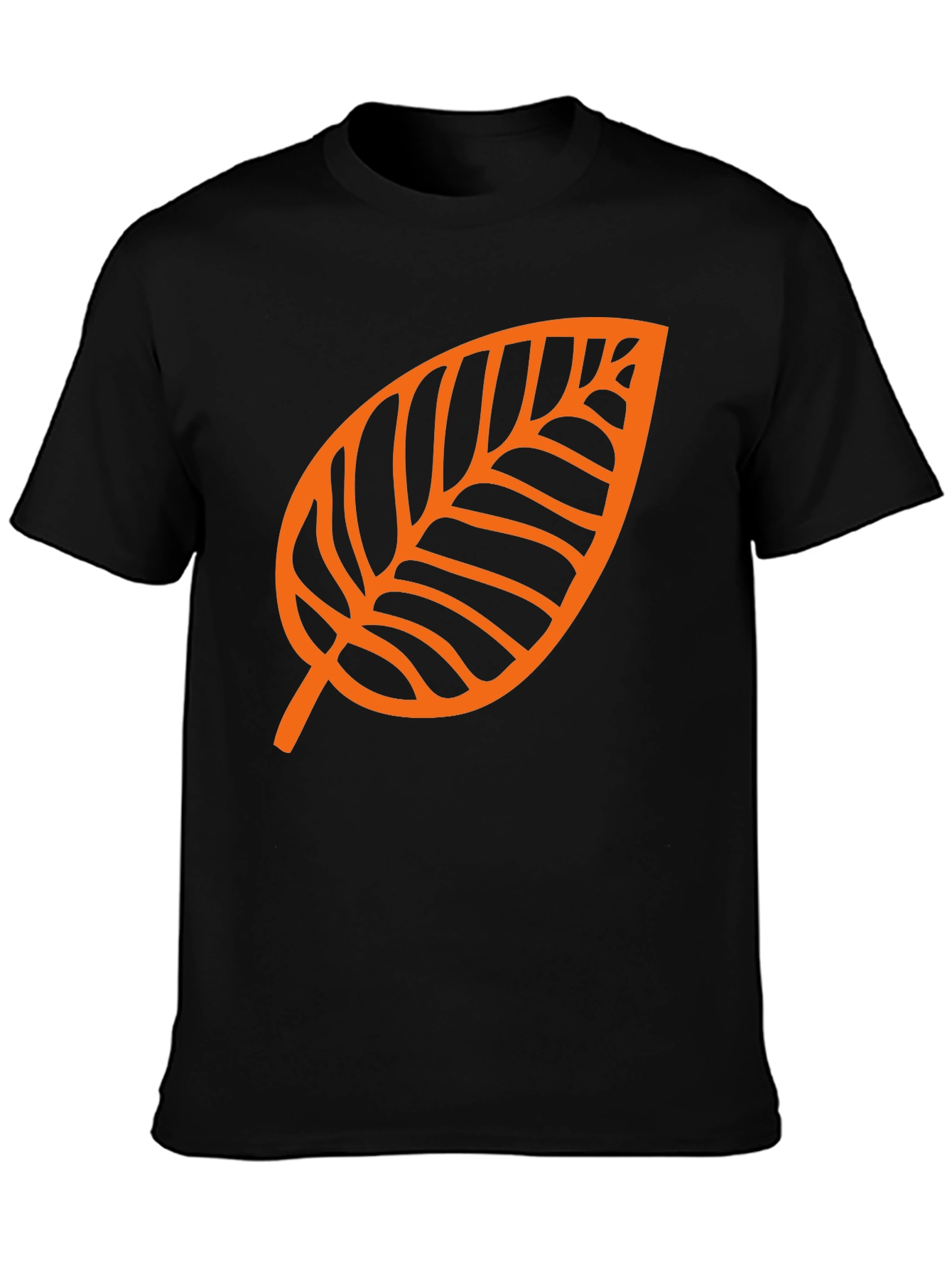 Leaf Graphic Tee - Black Casual T-Shirt