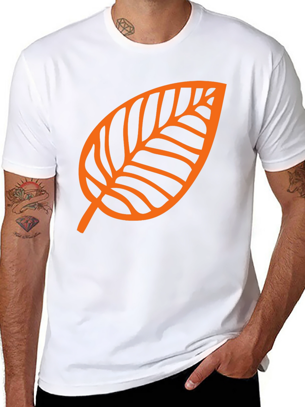 Leaf Graphic Tee - Black Casual T-Shirt