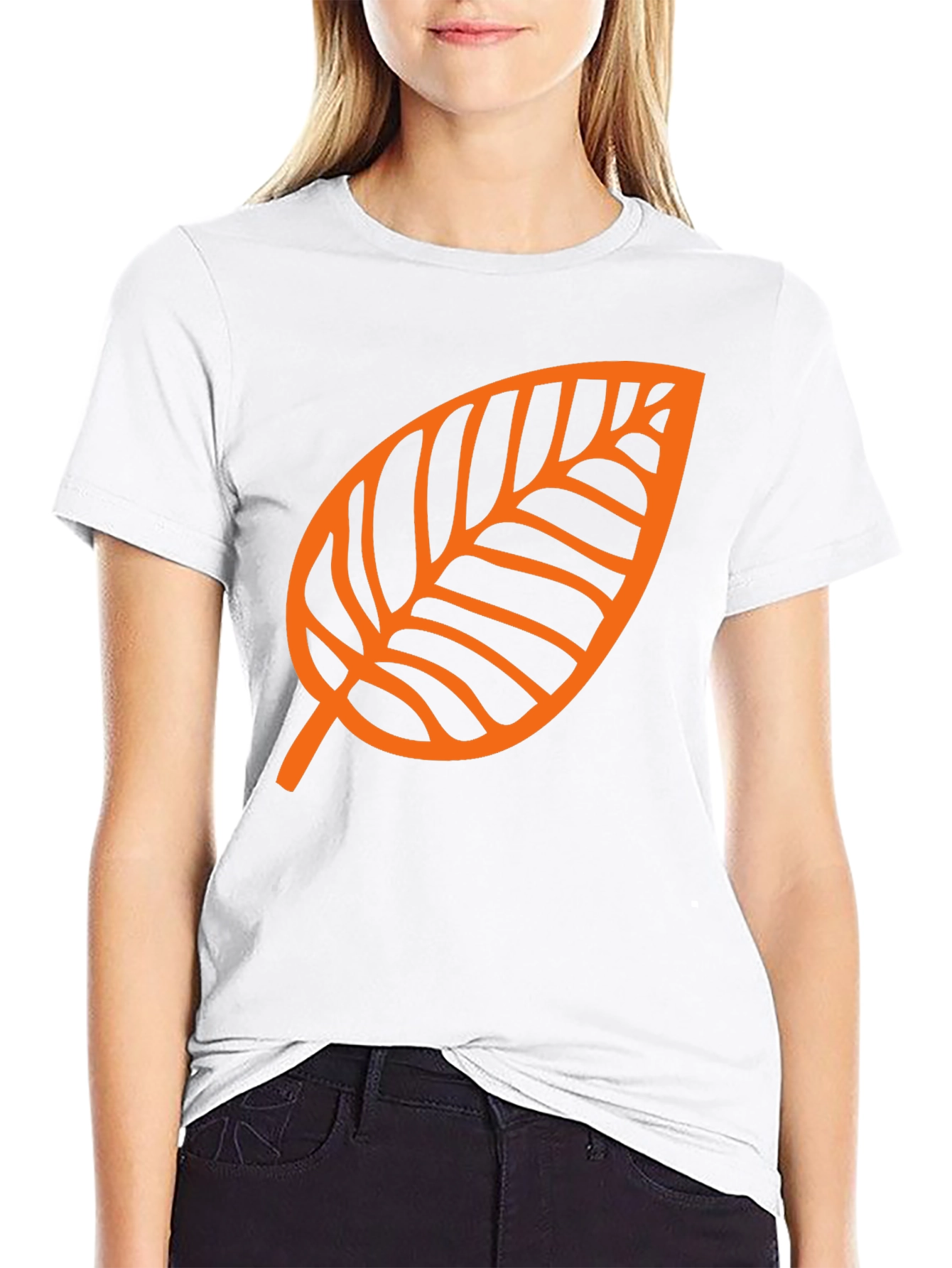 Leaf Graphic Tee - Black Casual T-Shirt