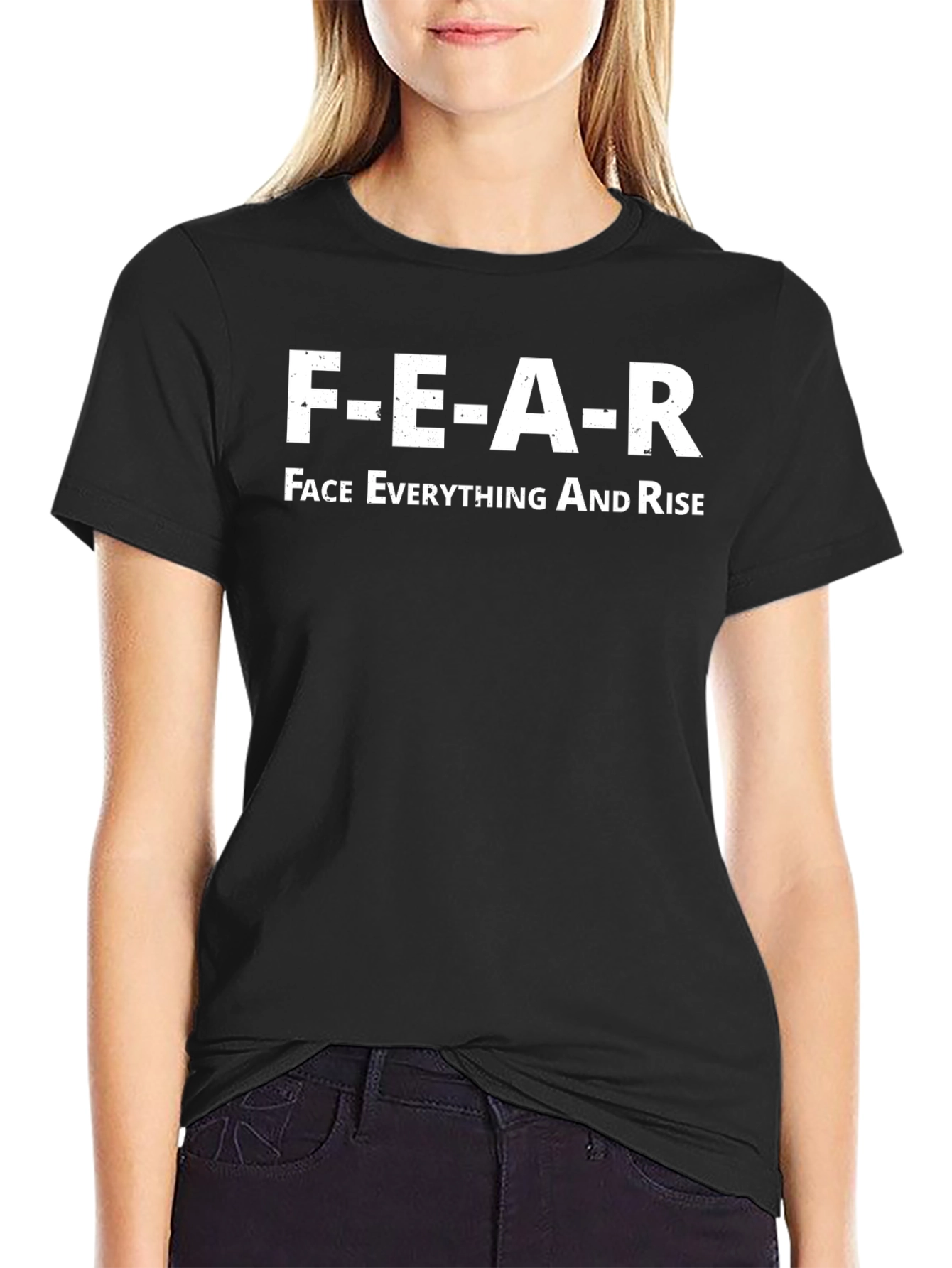 FEAR Face Everything And Rise Black Graphic T-Shirt