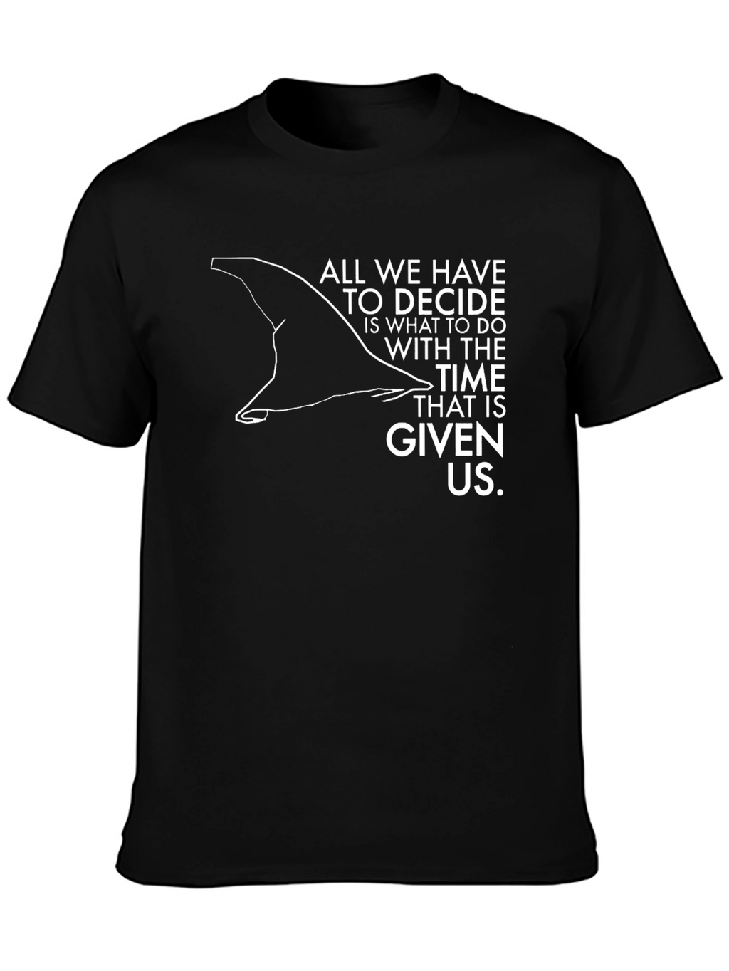 Wizard Hat Time Quote Black T-Shirt