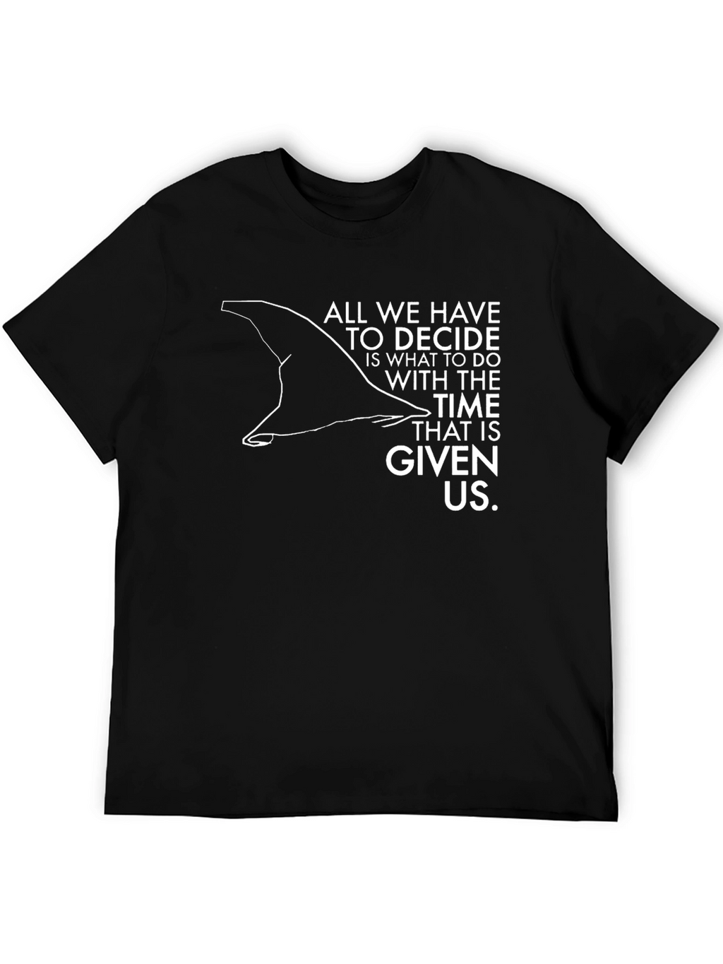 Wizard Hat Time Quote Black T-Shirt