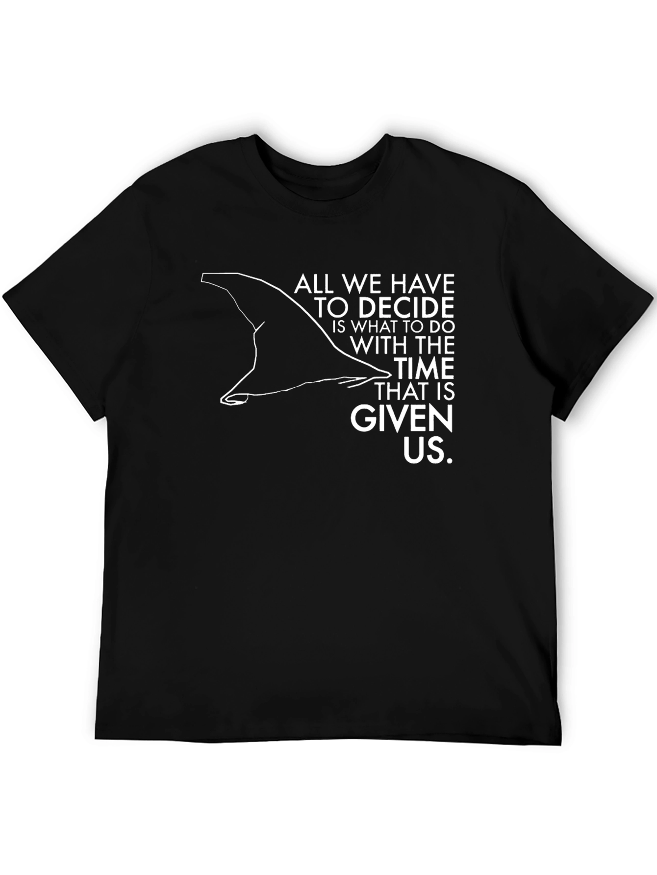 Wizard Hat Time Quote Black T-Shirt