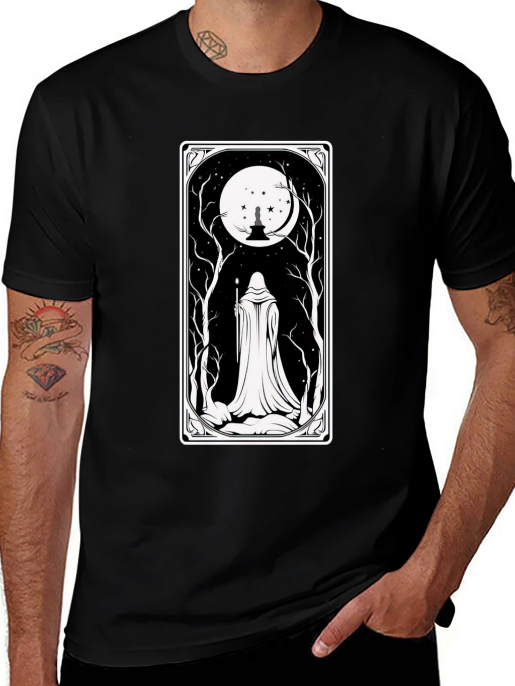 Mystic Night Tarot Card T-Shirt