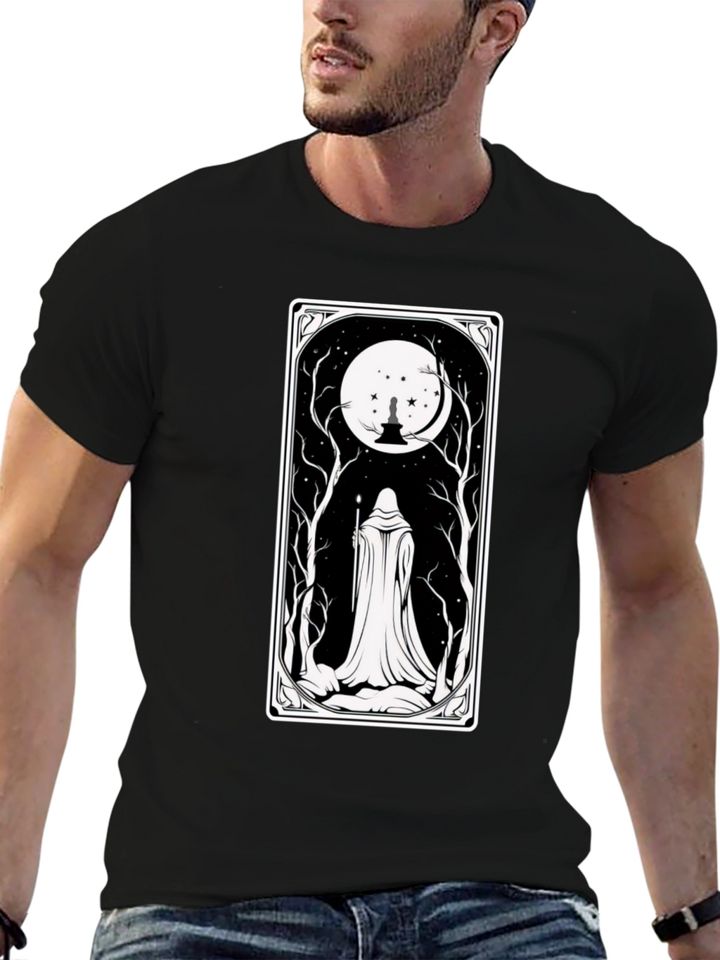 Mystic Night Tarot Card T-Shirt